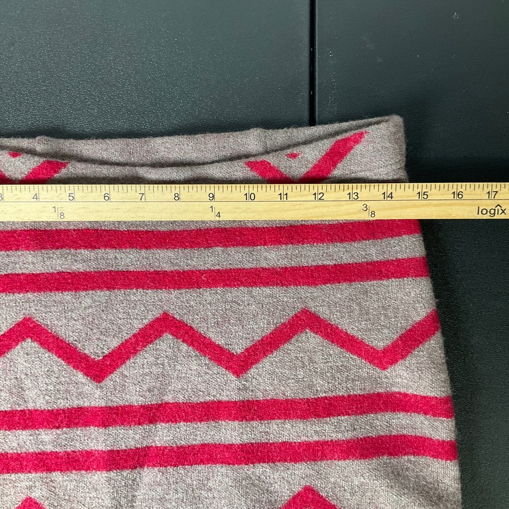 Toad&Co Devon Skirt Womens S Brown Red Boiled Merino Wool Geometric Boho Mini - Picture 5 of 8